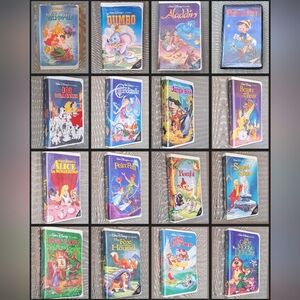 RARE Set of 16 Disney Black Diamond Classic Collection VHS Walt Disney VHS Lot